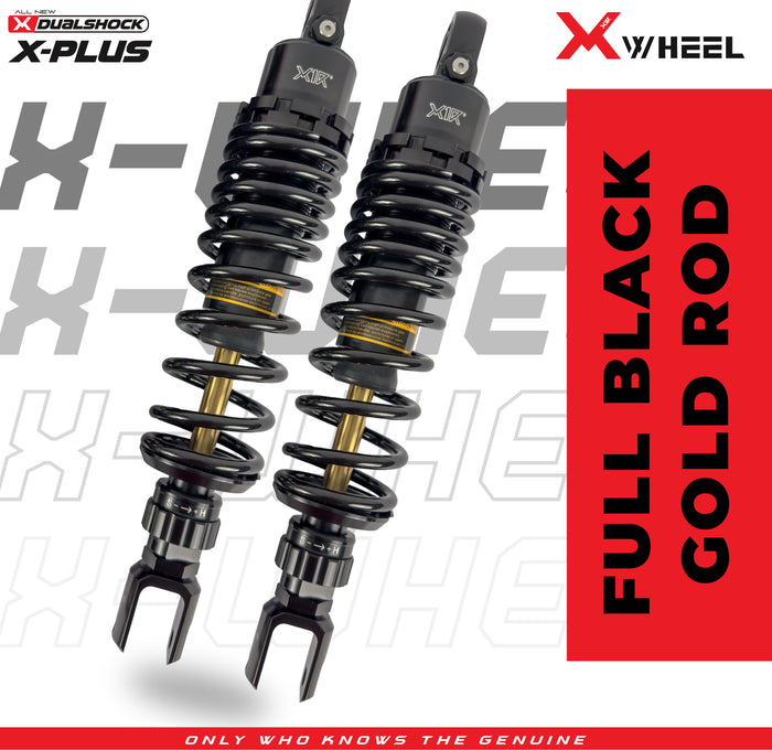 X-WHEEL Shock Breaker Dual D-Series X-Plus NMAX/Nouvo 135/AEROX 305MM Black/Black Gold