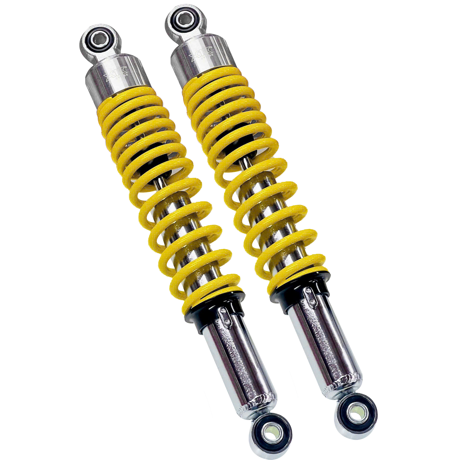 X1R DualShock E Series Rear Shock Absorber Honda Wave 100/110/125 & Future 125 (335mm, Chrome Rod, Yellow/Black Spring)