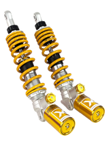 X1R ST3 inverted reservoir monoshock - adjustable preload, forged aluminum, 0% failure rate. Fits Honda Lead 125 (325mm) & Stylo 160 (350mm).