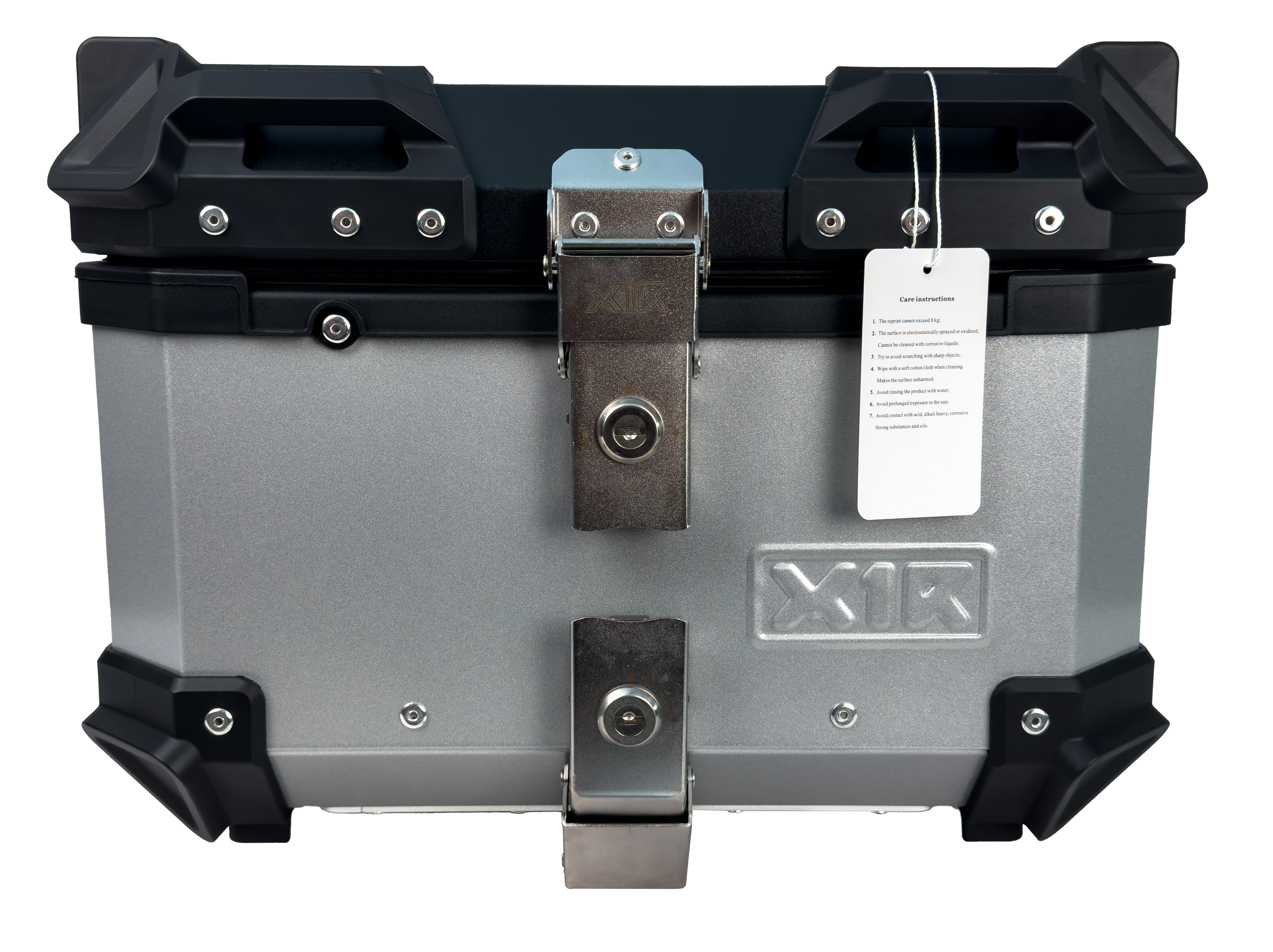 X1R Top Box Touring Aluminum Silver 36L Front View