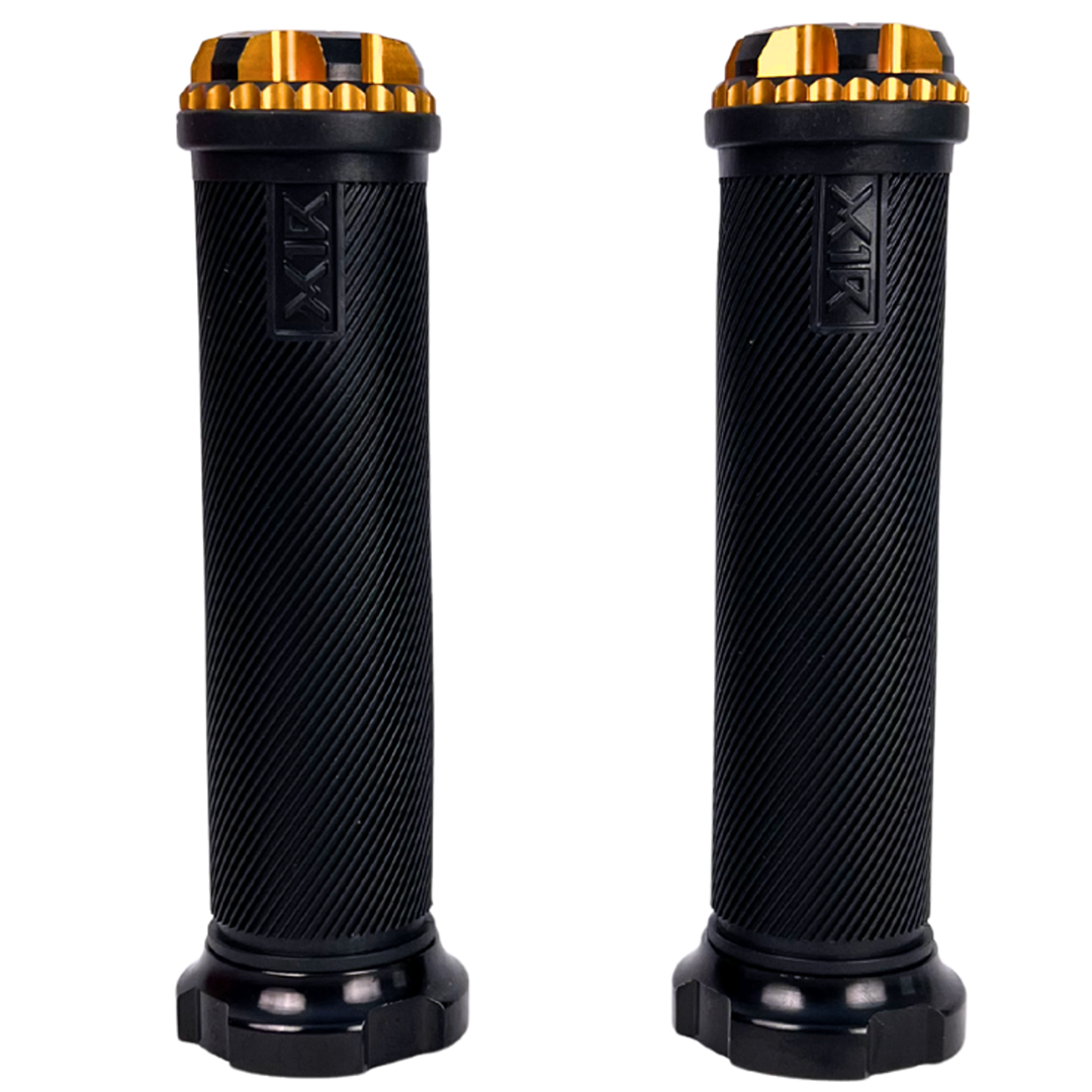 X1R Handle Grip V2 dual-density rubber with Gold aluminum end cap