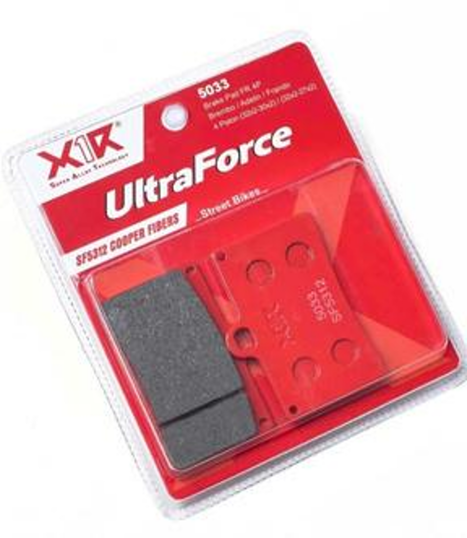 X1R Ultra Force Brake Pad Ceramic 4 Piston in Red