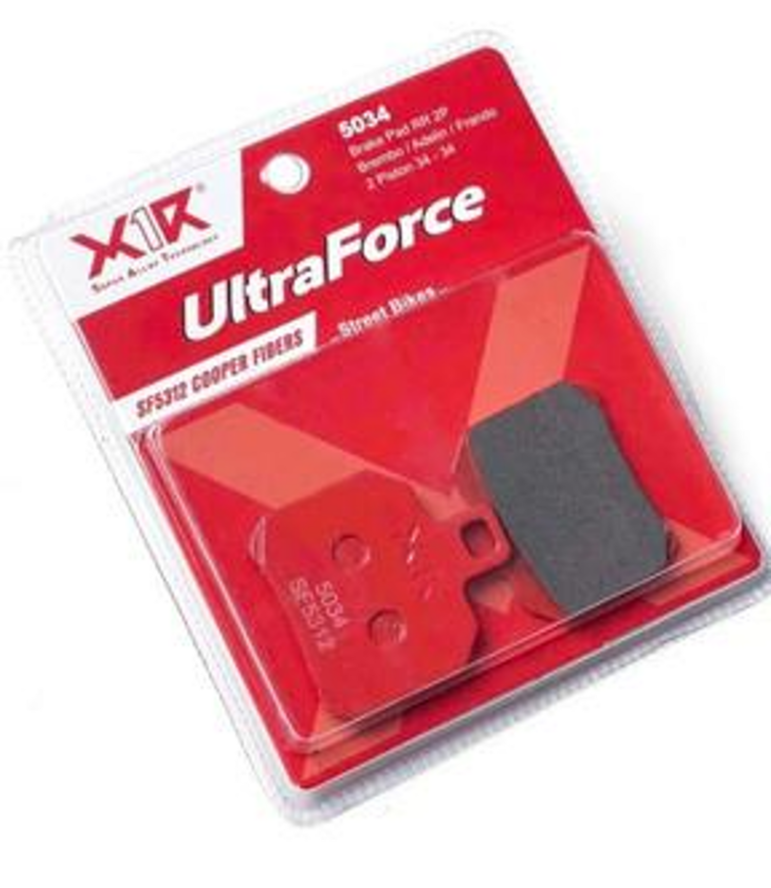 X1R Ultra Force Brake Pad Cooper Fibers 2 Piston in Red